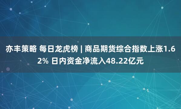 亦丰策略 每日龙虎榜 | 商品期货综合指数上涨1.62% 日内资金净流入48.22亿元
